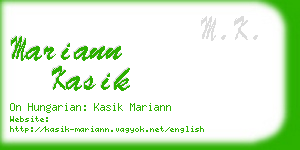 mariann kasik business card